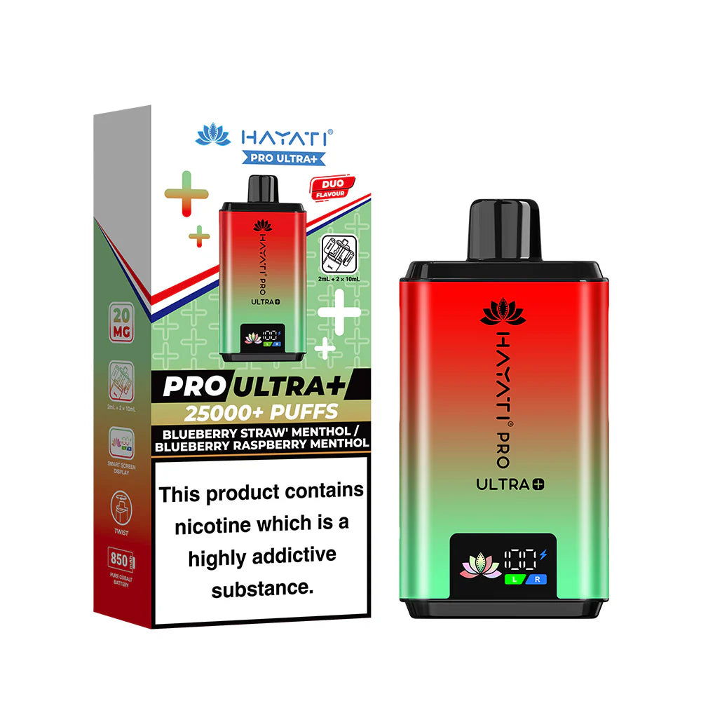 Hayati Pro Ultra+ Kit Blueberry Straw' Menthol / Blueberry Raspberry Menthol
