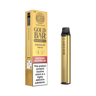 Gold Bar Pod System Starter Kit Raspberry Watermelon 20mg