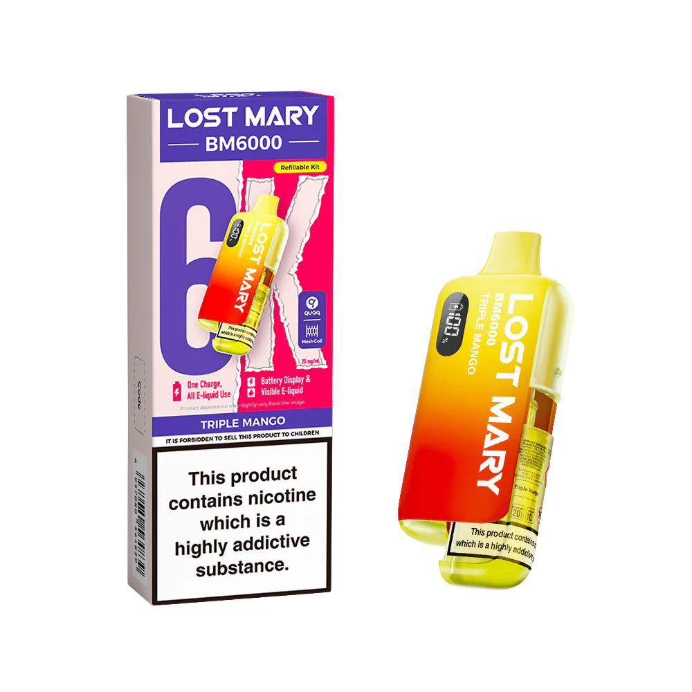 Lost Mary BM6000 Rechargeable Pod Kit 20mg Triple Mango