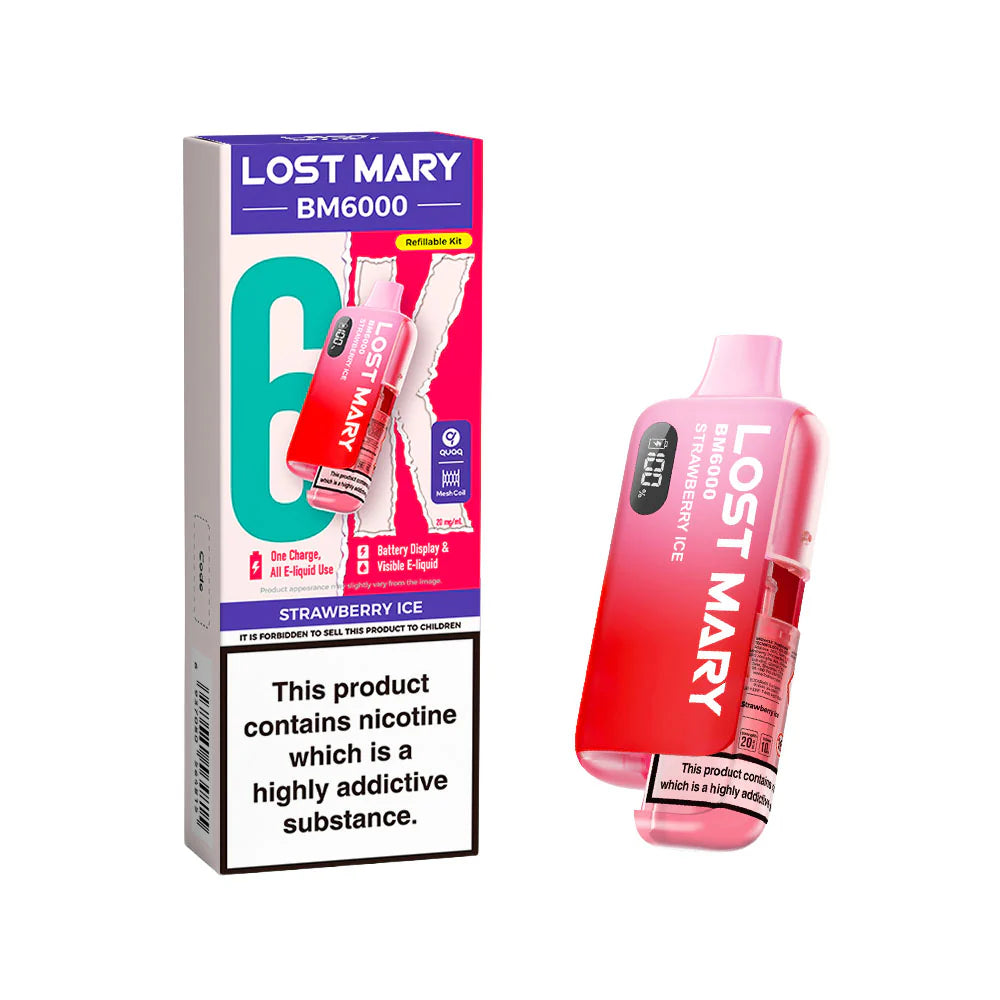 Lost Mary BM6000 Rechargeable Pod Kit 20mg Strawberry Ice