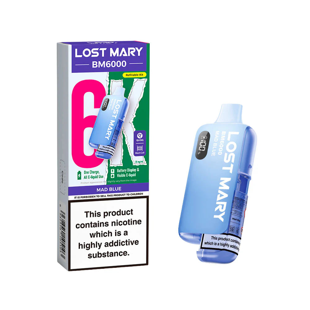 Lost Mary BM6000 Rechargeable Pod Kit 20mg Mad Blue