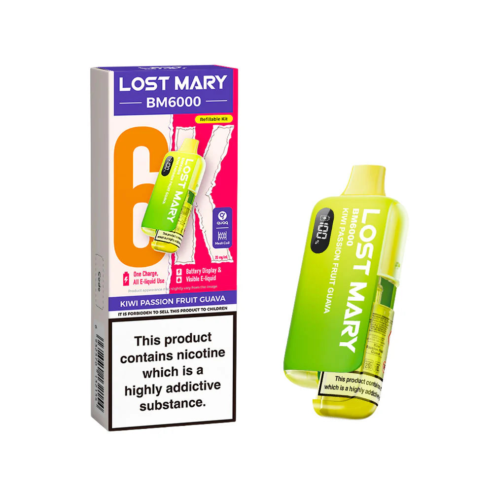 Lost Mary BM6000 Rechargeable Pod Kit 20mg Kiwi Passion Fruit Guava
