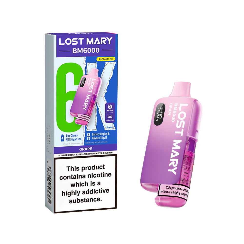 Lost Mary BM6000 Rechargeable Pod Kit 20mg Grape