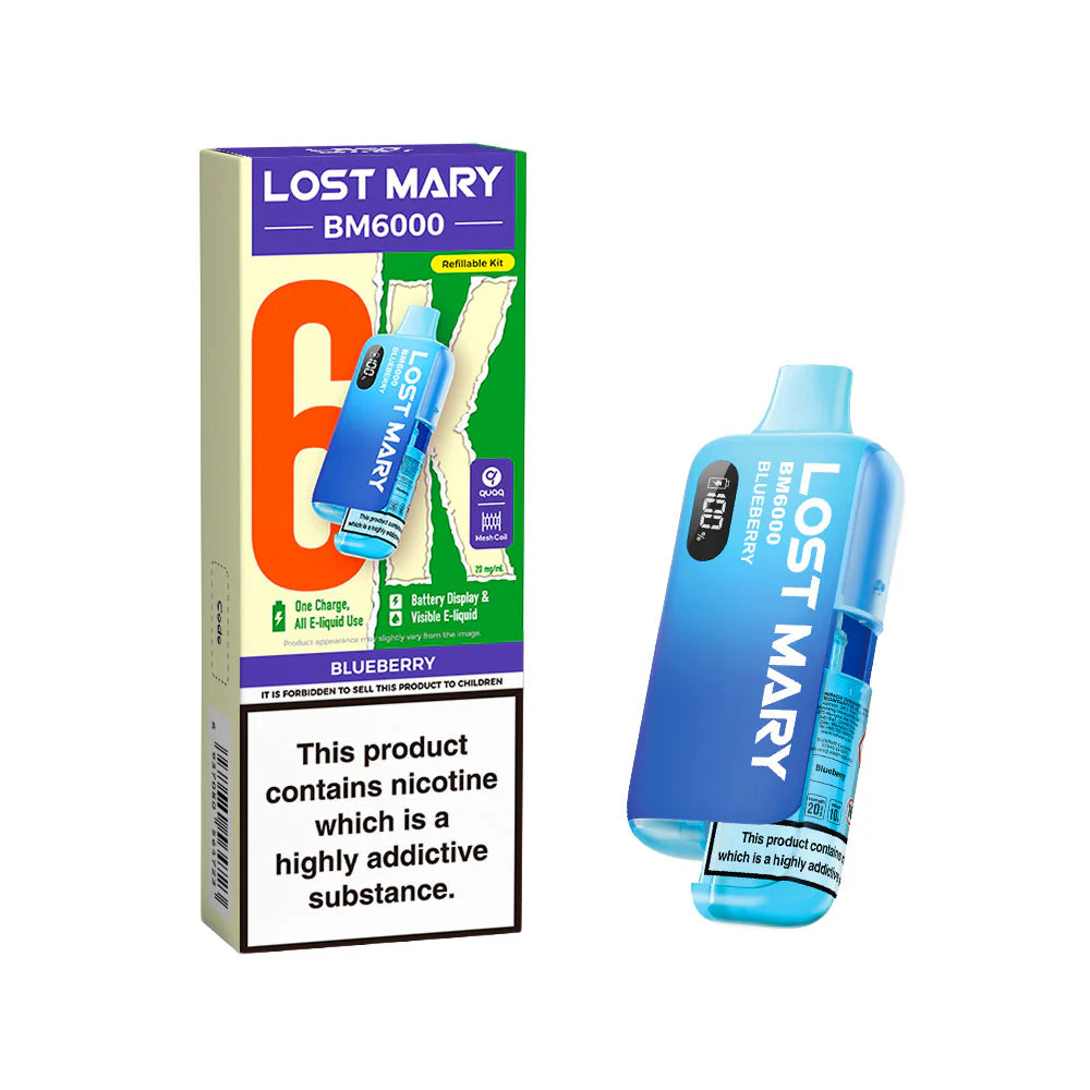 Lost Mary BM6000 Rechargeable Pod Kit 20mg Blueberry