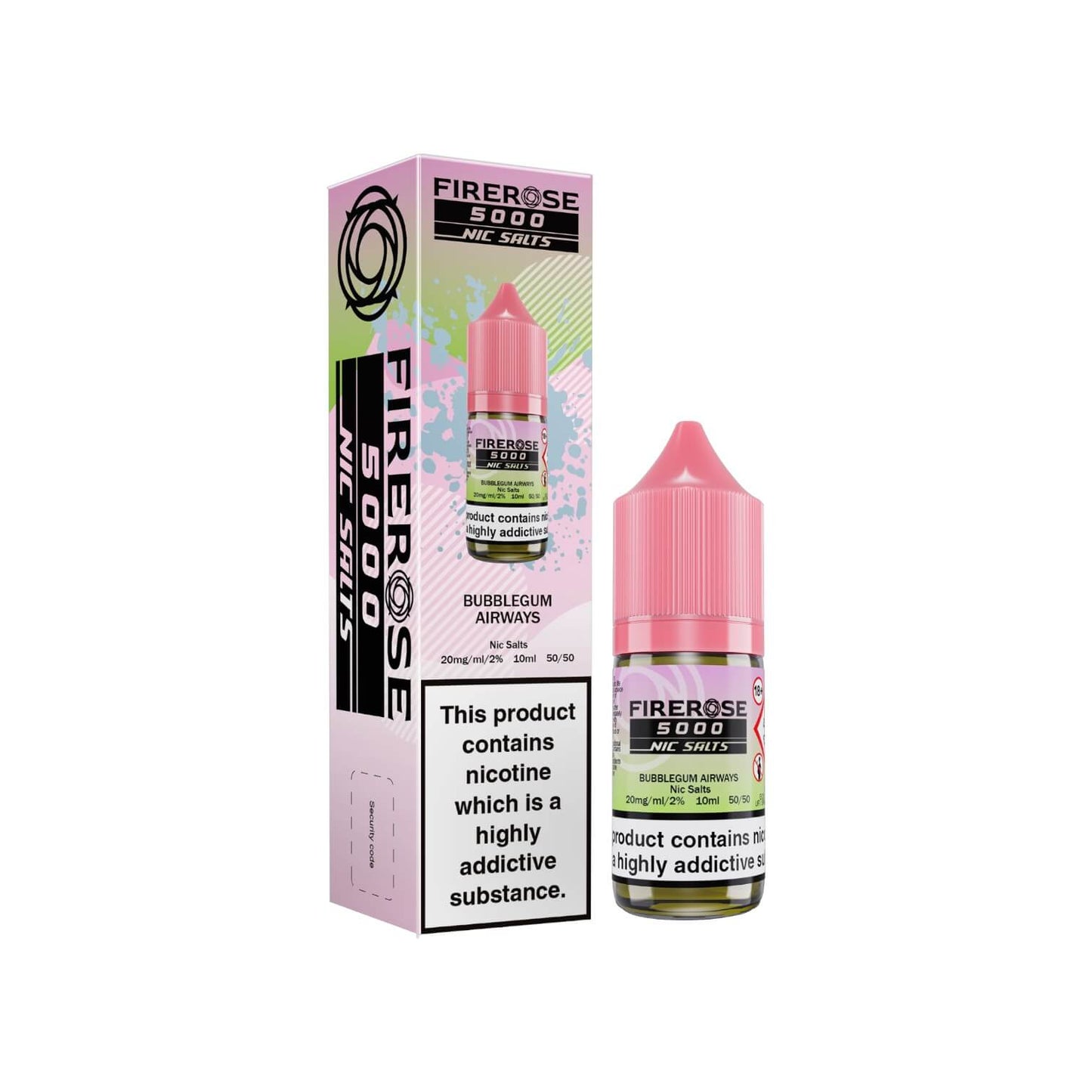 Firerose 5000 Nic Salts Bubblegum Airways 20mg