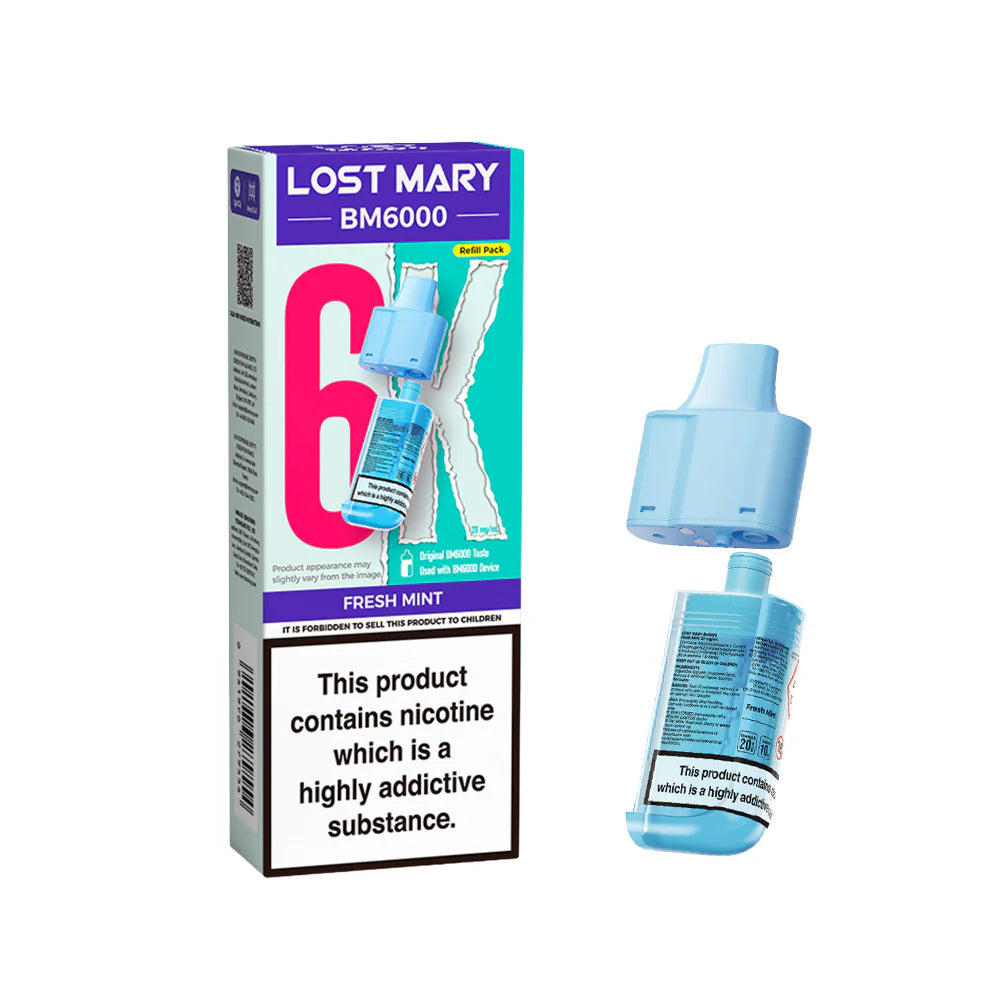 Lost Mary BM6000 Replacement Pods 20mg Fresh Mint