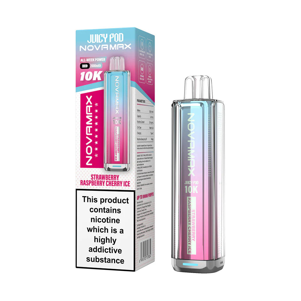 NOVAMAX 10K Kit Strawberry Raspberry Cherry Ice 20mg