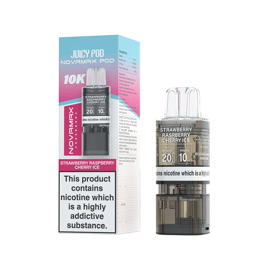 NOVAMAX 10K Pod Strawberry Raspberry Cherry Ice 20mg