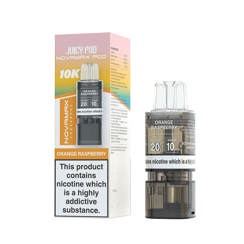 NOVAMAX 10K Pod Orange Raspberry 20mg