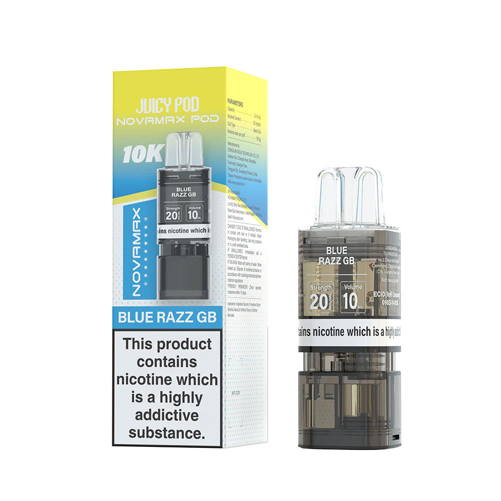 NOVAMAX 10K Pod Blue Razz GB 20mg
