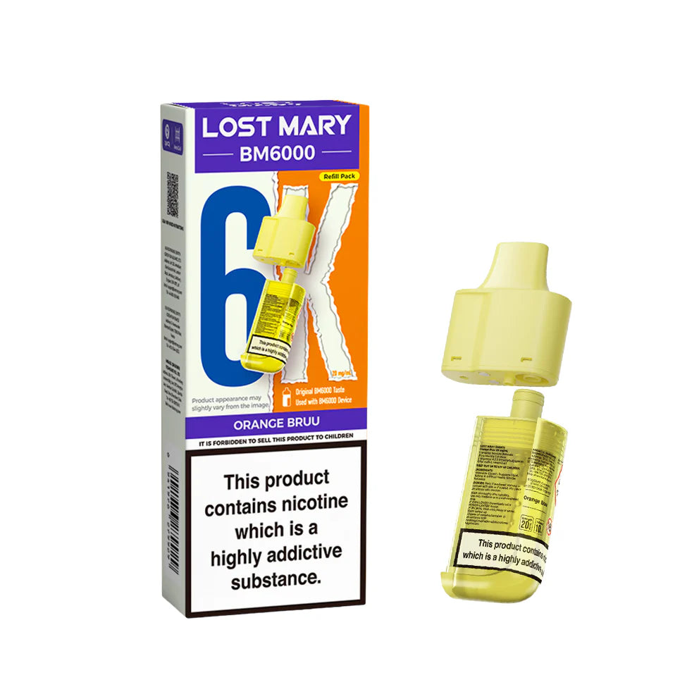 Lost Mary BM6000 Replacement Pods 20mg Orange Bruu