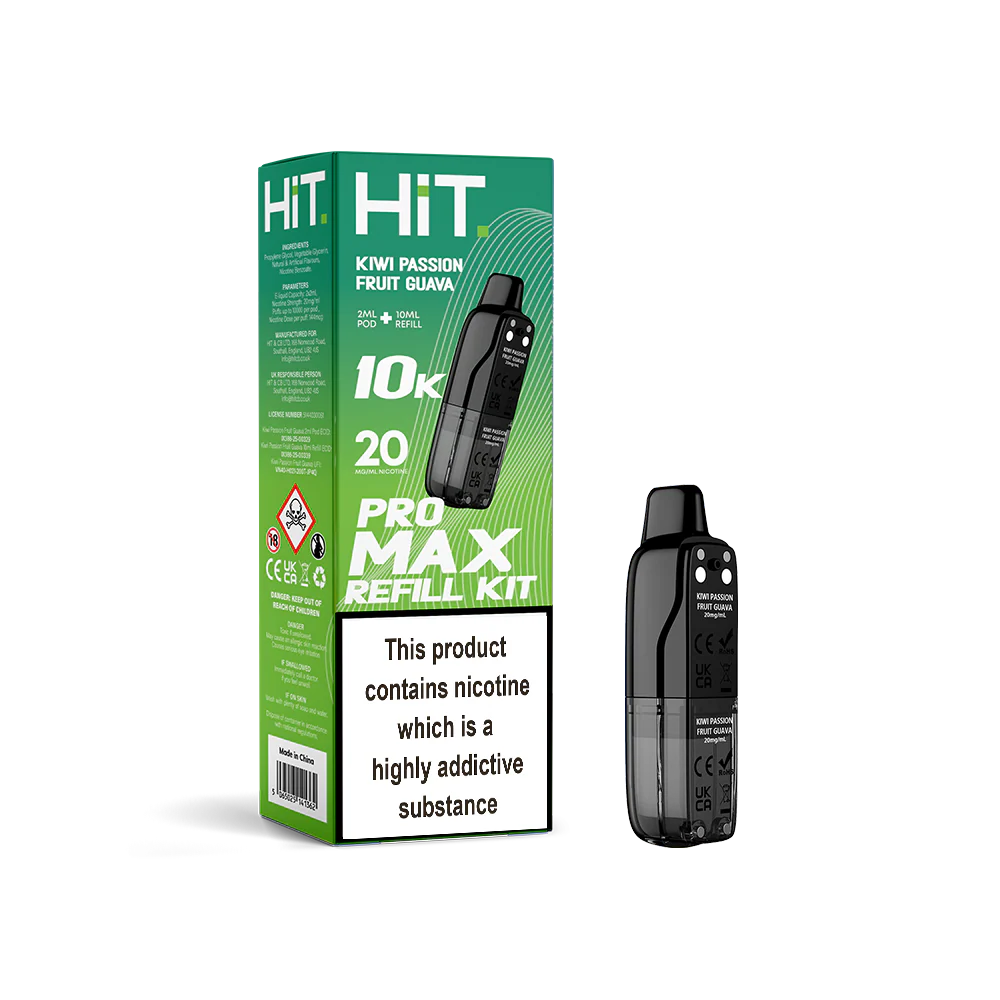 Hit Pro Max 2+10 Refill Kit Kiwi Passion Fruit Guava 20mg