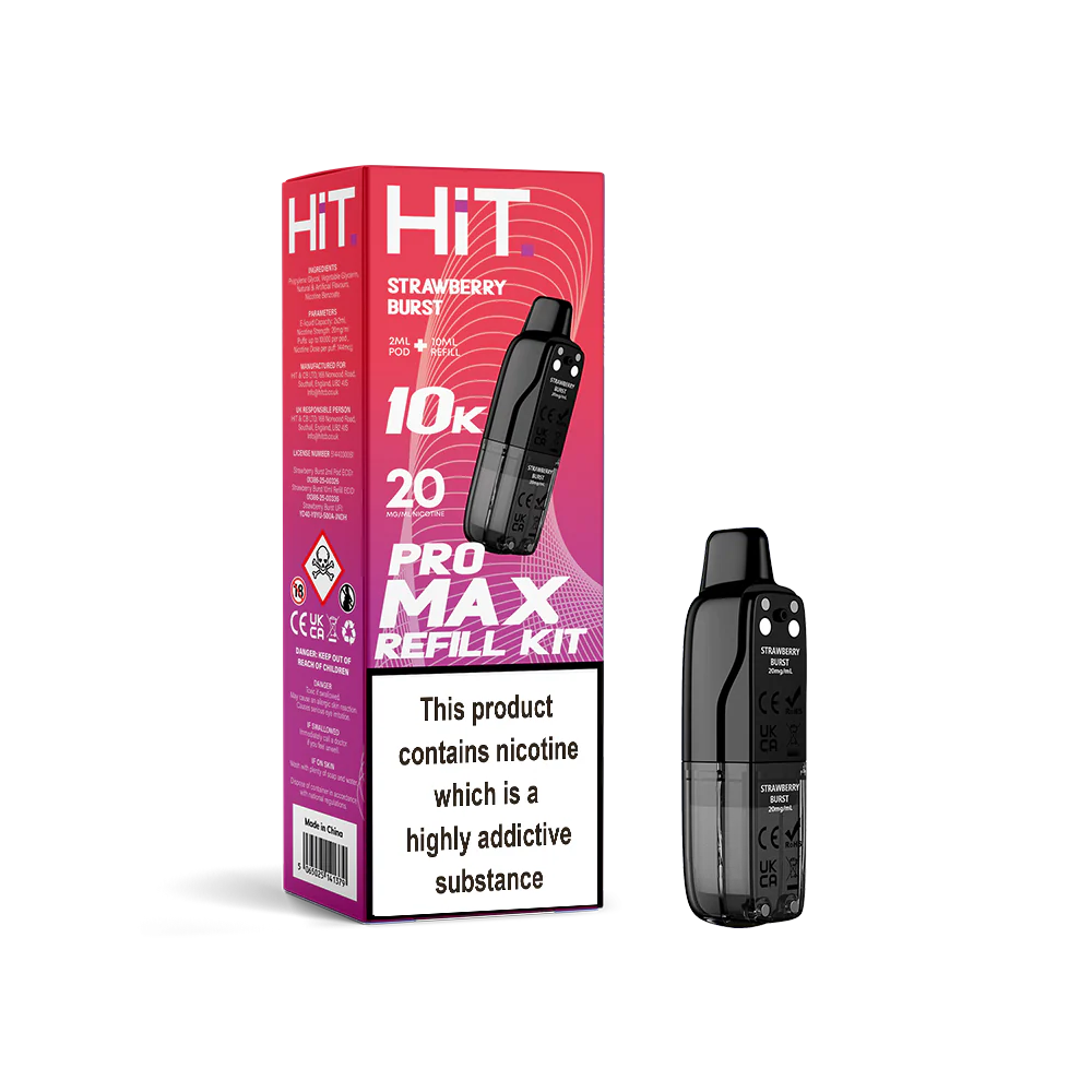 Hit Pro Max 2+10 Refill Kit Strawberry Burst 20mg