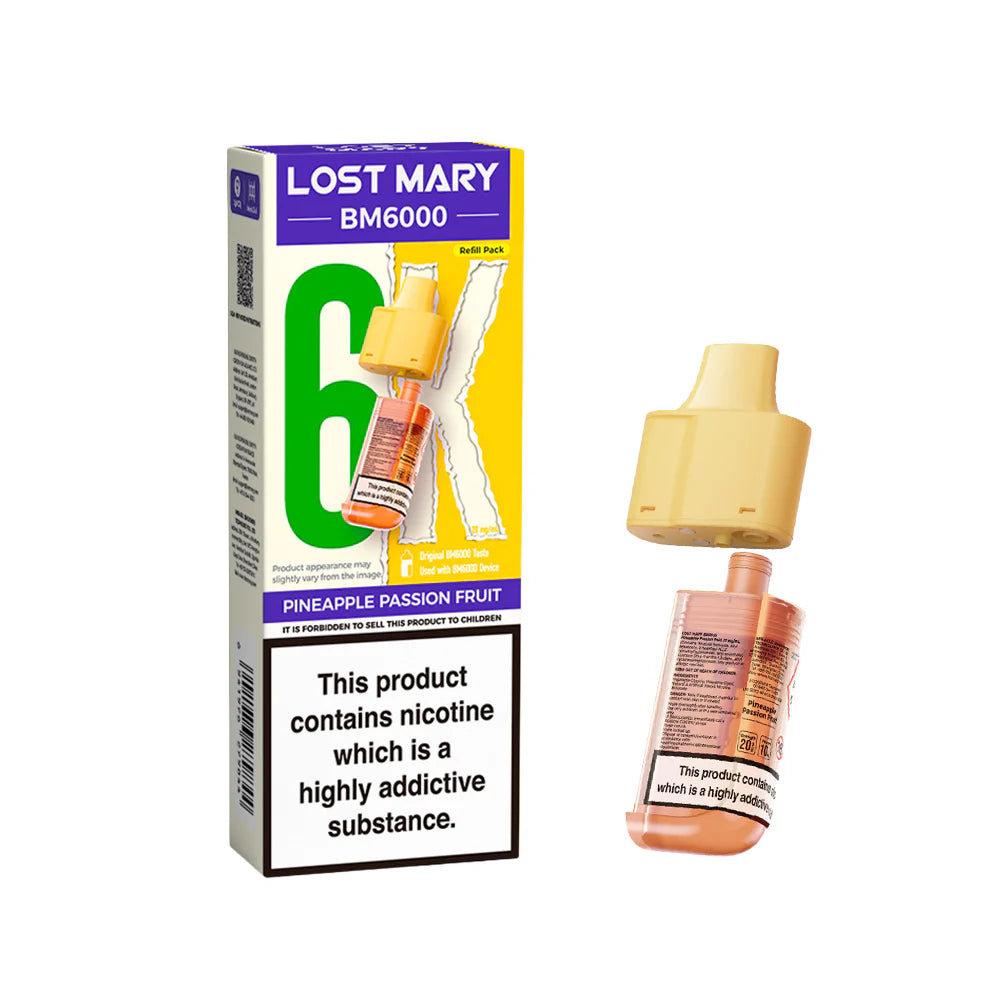 Lost Mary BM6000 Replacement Pods 20mg Pineapple Passion Fruit