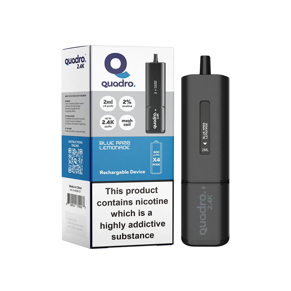 Quadro 2.4K Black Series Device Blue Razz Lemonade 20mg