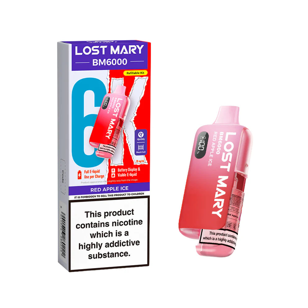 Lost Mary BM6000 Rechargeable Pod Kit Red Apple Ice