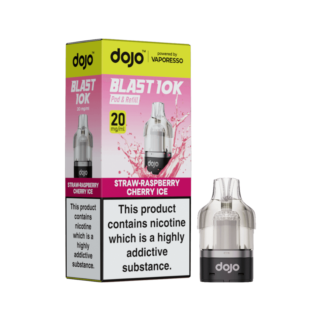 Dojo Blast 10K Replacement Pod Straw-Raspberry Cherry Ice