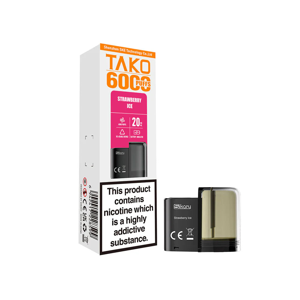 Sikary Tako SP6000 Replacement Pod Strawberry Ice 20mg