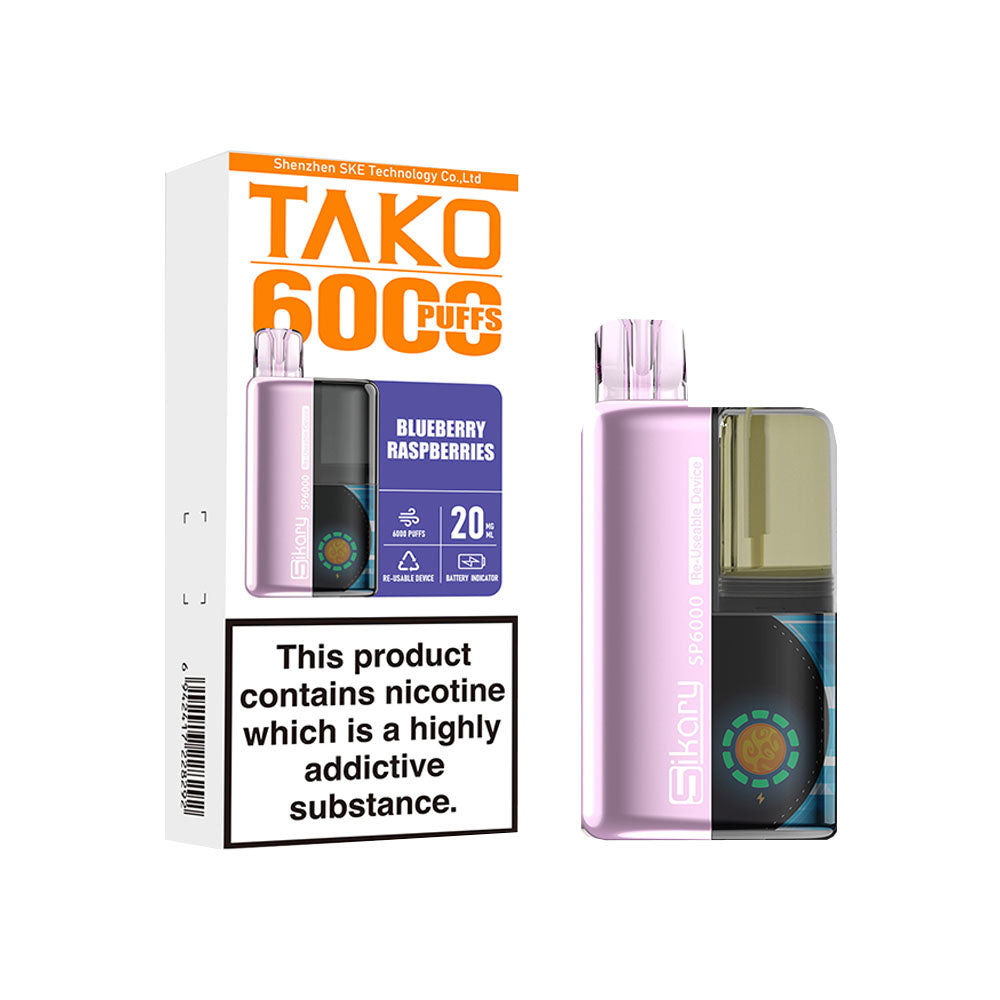 Sikary Tako SP6000 Blueberry Raspberries 20mg