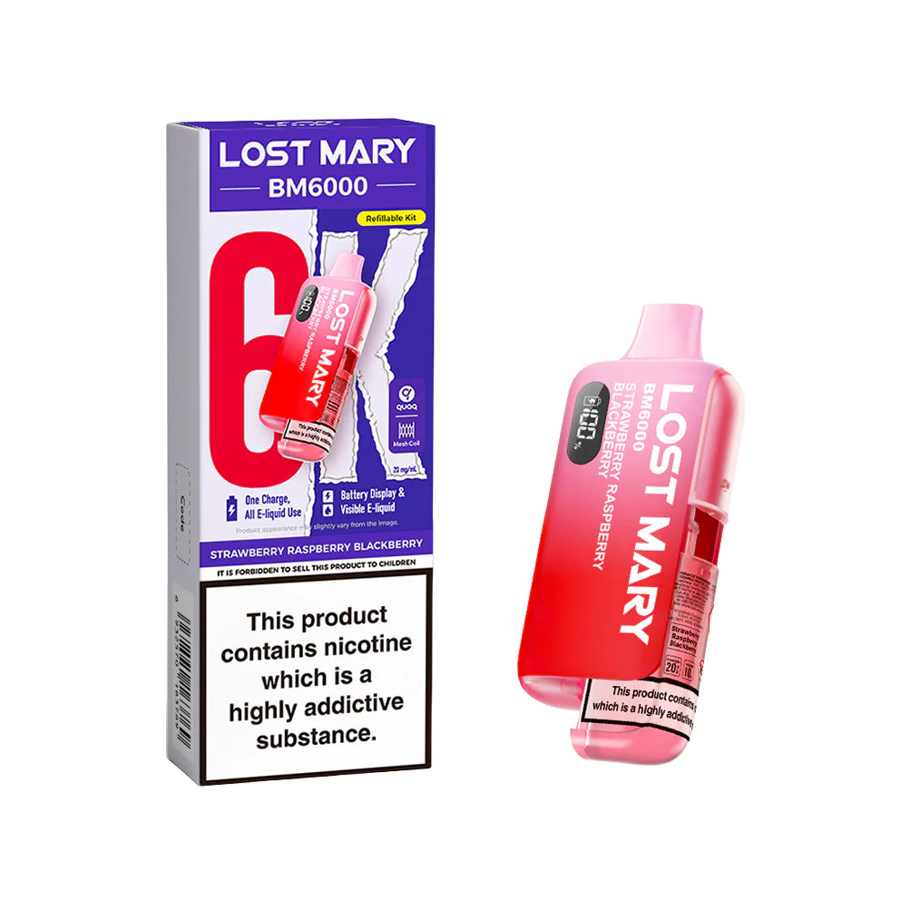 Lost Mary BM6000 Rechargeable Pod Kit 20mg Strawberry Raspberry Blackerry