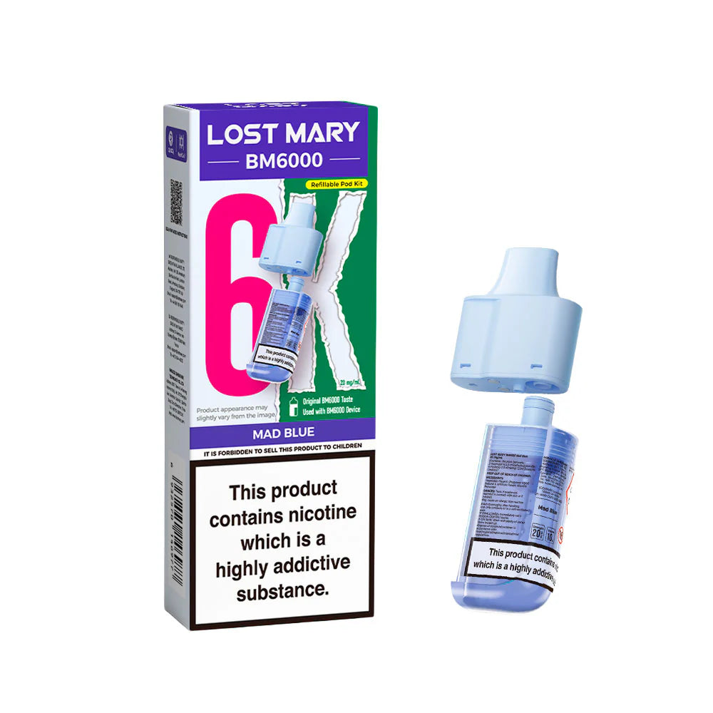 Lost Mary BM6000 Replacement Pods 20mg Mad Blue